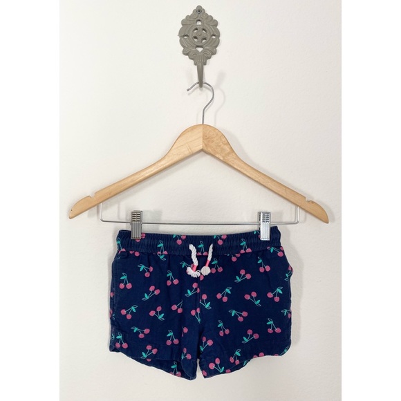 OshKosh 🍒 Cherry Fruit Navy Blue Casual Drawstring Summer Boho Beach Shorts - Picture 1 of 11